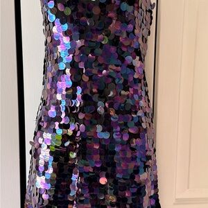 Crystal Doll Iridescent Purple Sequin Cami Top